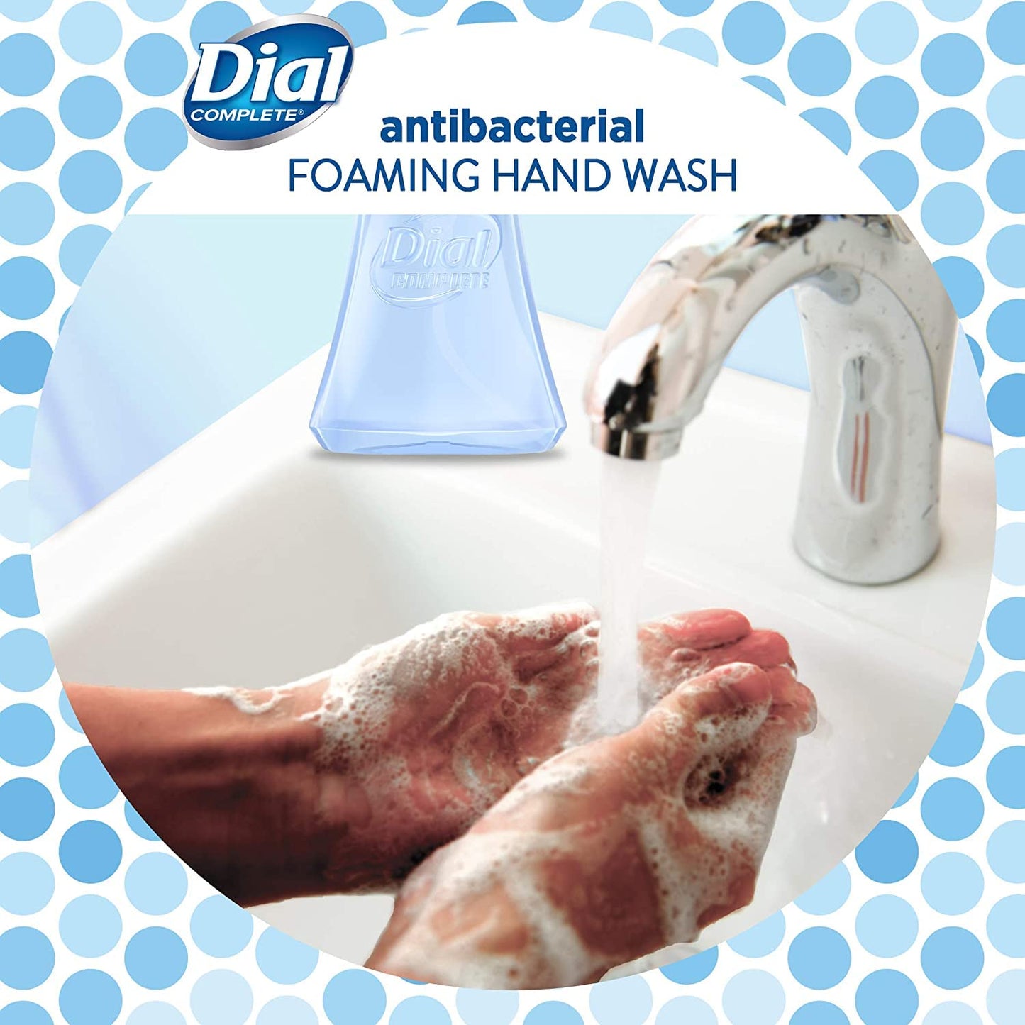 Dial Complete Foaming Antibacterial Hand Wash, Spring Water 7.50 oz (Pack of 4)