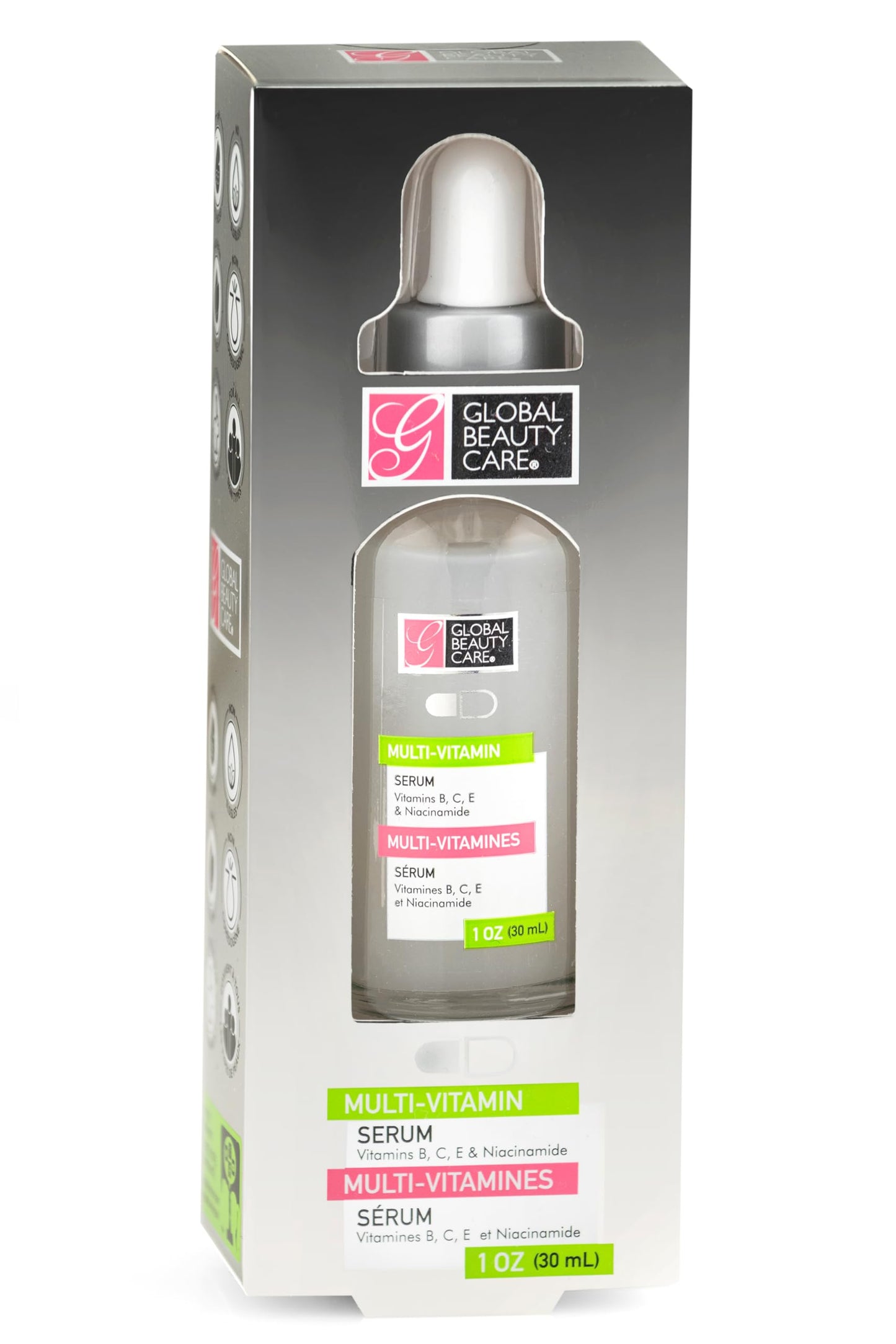 Global Beauty Care Multi-Vitamin Facial Serum with Vitamins B, C, E & Niacinamide - Hydrate, Revitalize, 1.7 fl oz