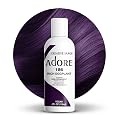 Adore Semi Permanent Hair Color (186 Rich Eggplant) | Vegan & Cruelty-Free Purple Hair Dye | No Ammonia, No Peroxide, No Alcohol | 4 Fl Oz