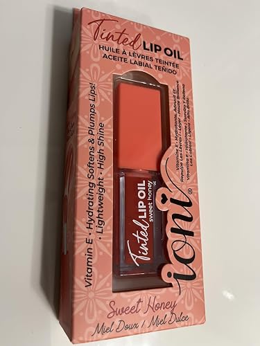 IONI Tinted Lip Oil, Sweet Honey, Vitamin E, Hydrating, Softens & Plumps Lips, Lightweight, High Shine