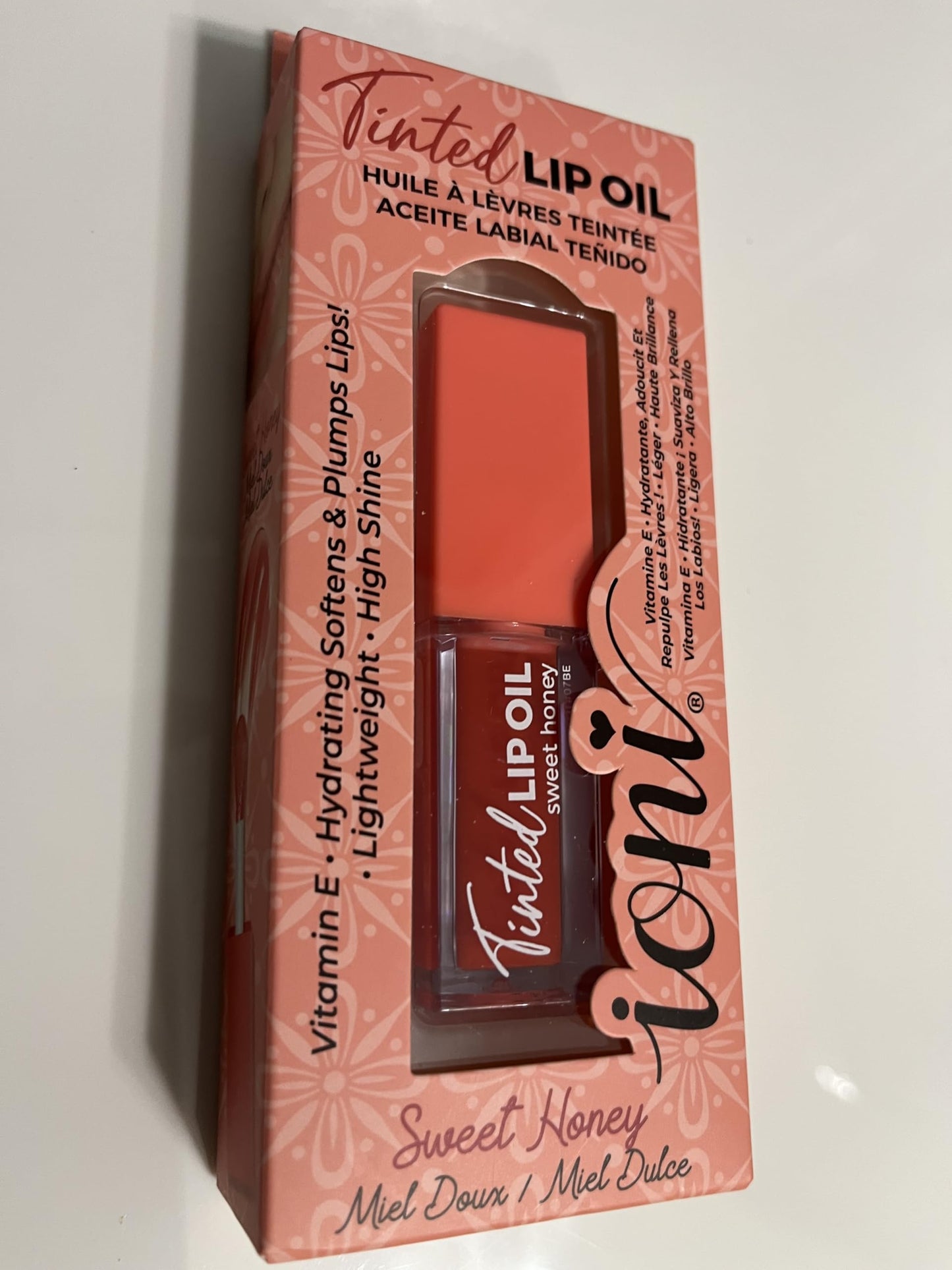 IONI Tinted Lip Oil, Sweet Honey, Vitamin E, Hydrating, Softens & Plumps Lips, Lightweight, High Shine