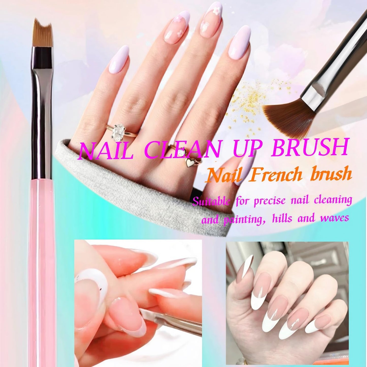 8Pcs Nail Art Brushes Set, 5 Art Liners & 3 Multi-Shape Gel Builder Brushes Beauty and Personal Care Lykjdnz