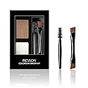 Revlon ColorStay Brow Kit, Includes Longwear Brow Powder, Clear Pomade, Dual-Ended Angled Tip Eyebrow Brush & Spoolie Brush, Blonde (105), 0.08 oz