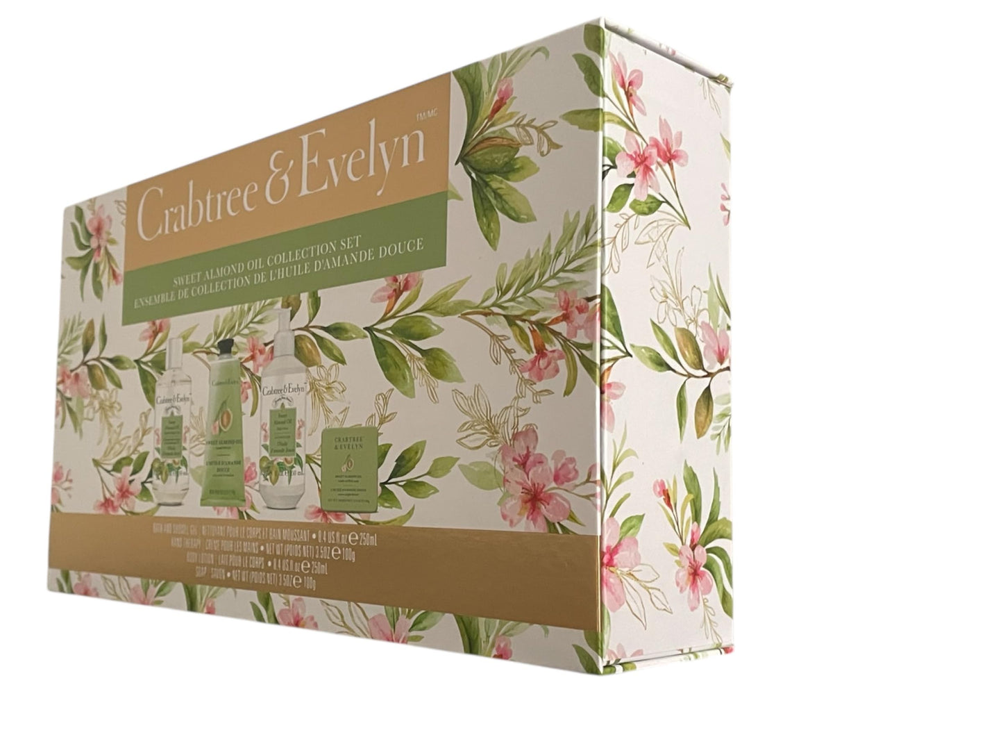 Crabtree & Evelyn Sweet Almond Oil Collection Set (Bath & Shower Gel 8.4 fl oz, Hand Therapy 3.5 oz, Body Lotion 8.4 fl oz, Bar Soap 3.5 oz) Beauty & Personal Care Crabtree & Evelyn