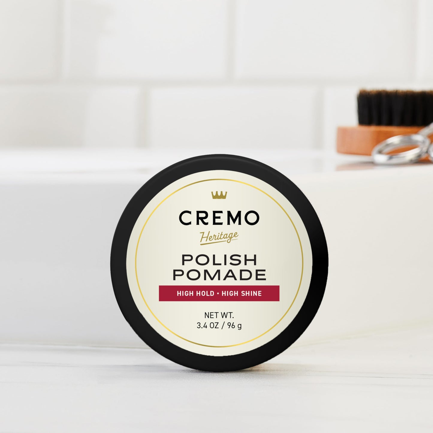 Cremo Hair Styling Shine Pomade for Men - Premium Barber Grade Shine Pomade for Hair Styling, 3.4 Oz