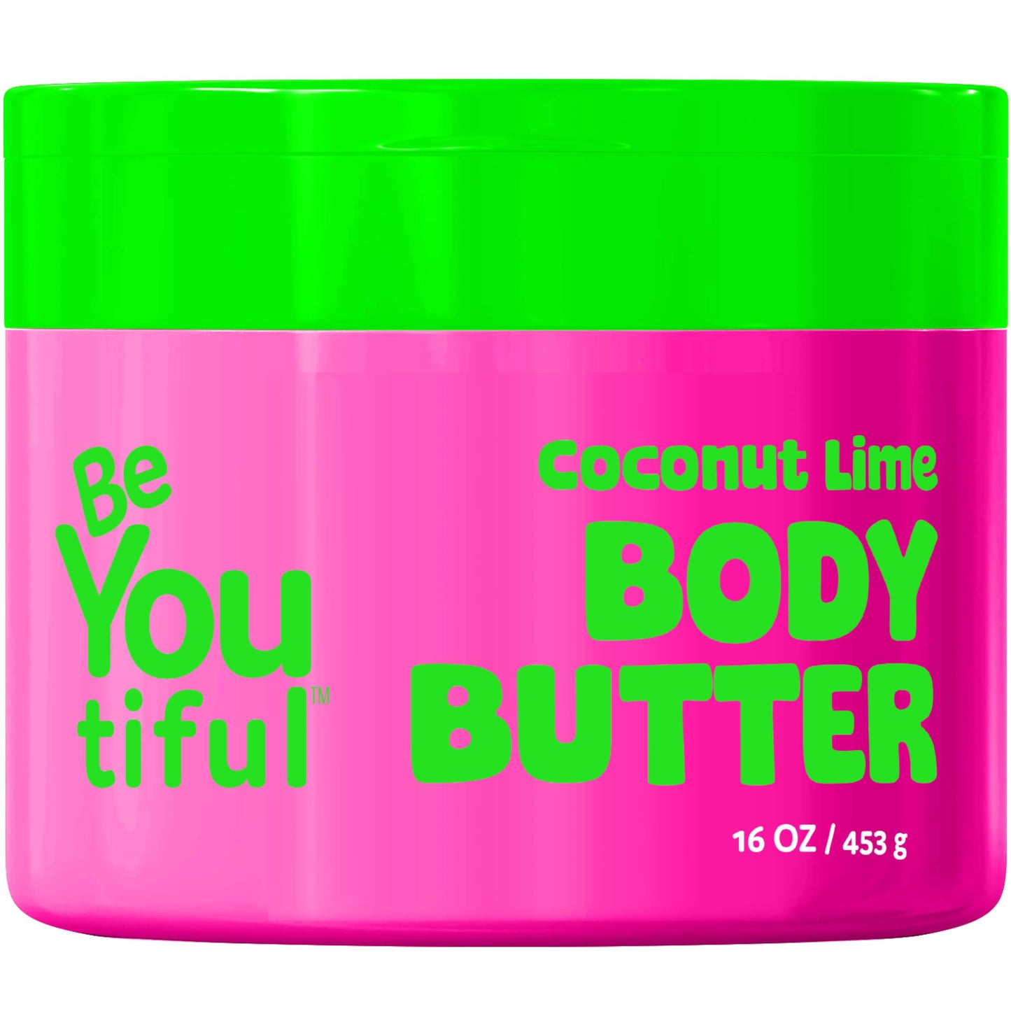 BeYoutiful Coconut Lime Body Butter for Dry Skin, Vitamin E, Coconut Oil & Shea Butter, Cruelty Free Hydrating Moisturizer for Kids & Teens, 16 oz