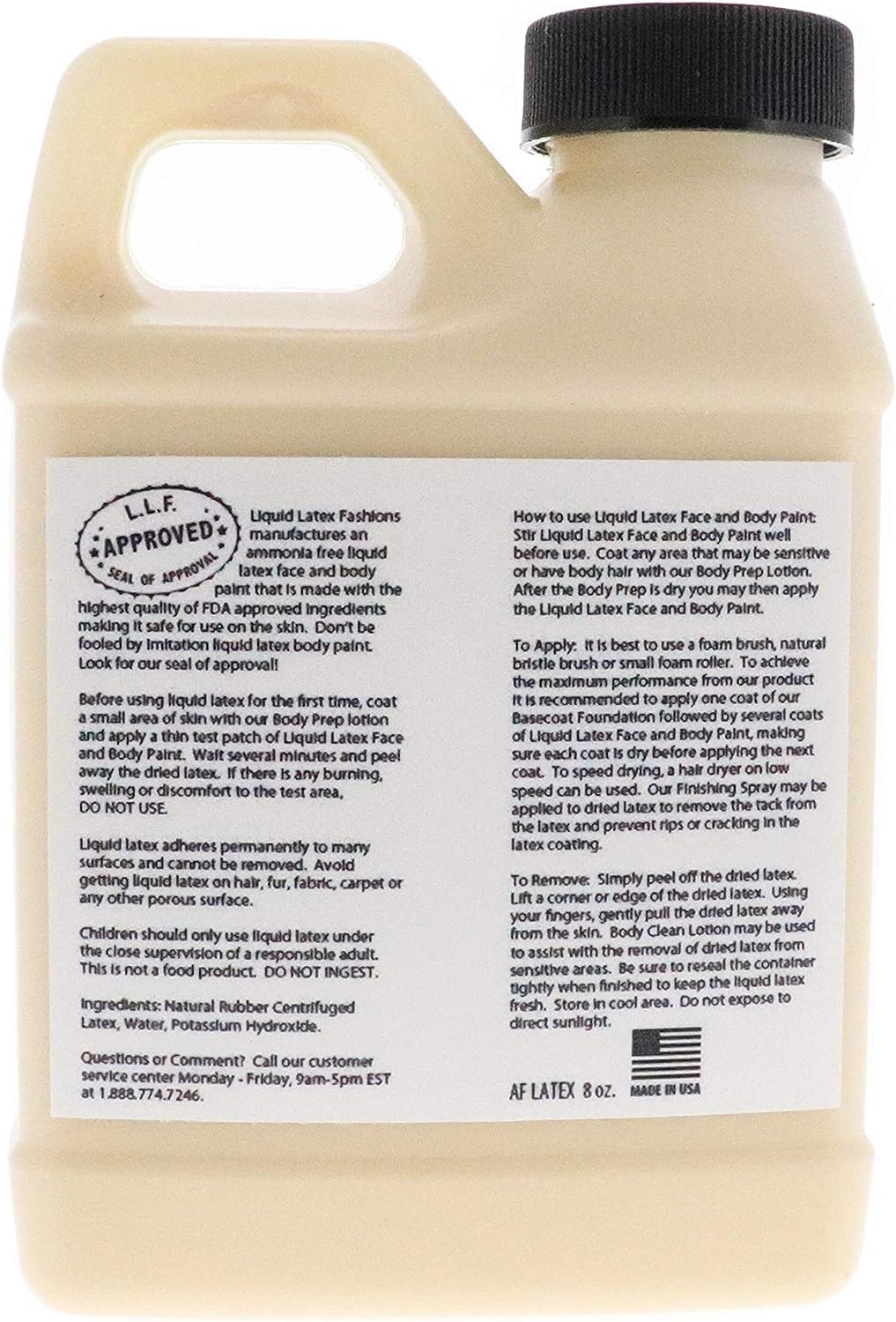 Flesh 8 Oz - Liquid Latex Body Paint, Ammonia Free No Odor, Easy On and Off, Cosplay Makeup, Creates Professional Monster, Zombie Arts