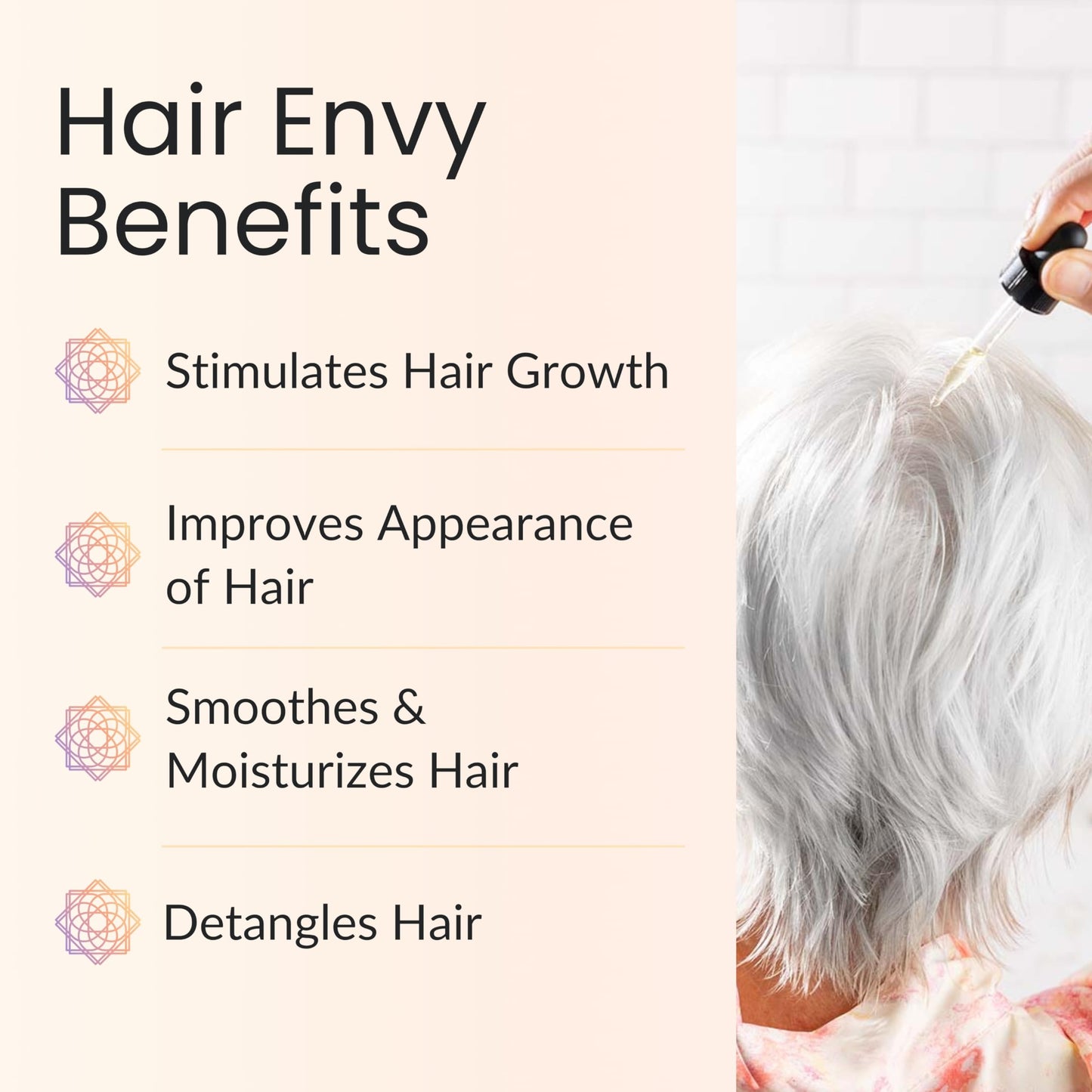 Vitality Extracts Hair Envy - Natural Hair Growth Serum - 100% Pure Essential Oils, 15 Plant Extracts, No Synthetics, No Parabens - Strengthen Hair