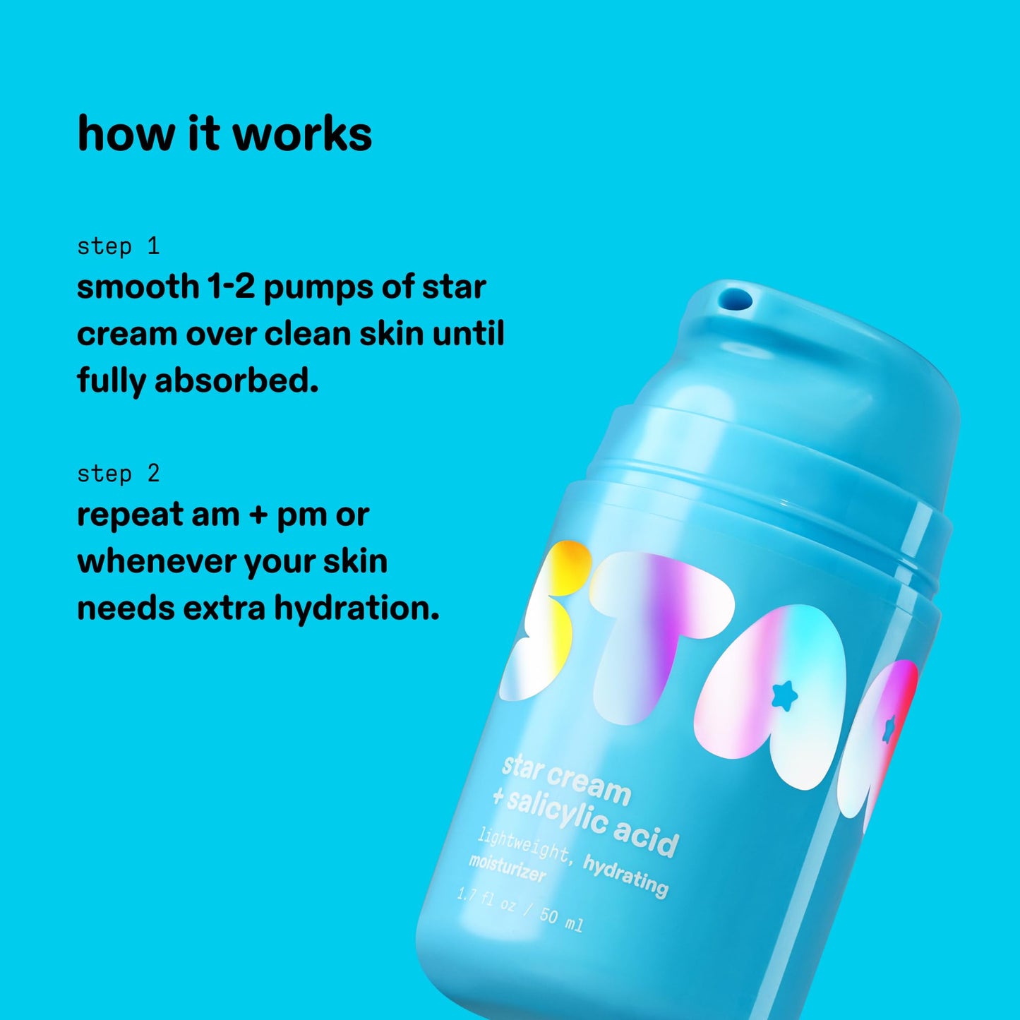 Starface Star Cream + Salicylic Acid, Lightweight, Hydrating Moisturizer, Made for Breakout-Prone and Sensitive Skin, Minimize Breakouts, Unclog