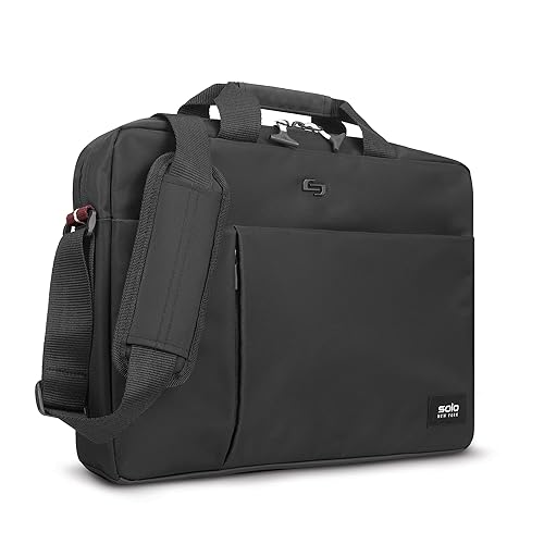 Solo New York Briefcase - Laptop Carrying Bag for Women & Men, Brief for Travel & Work, Internal Tablet Pocket, Adjustable Shoulder Strap, Fits 15.6"