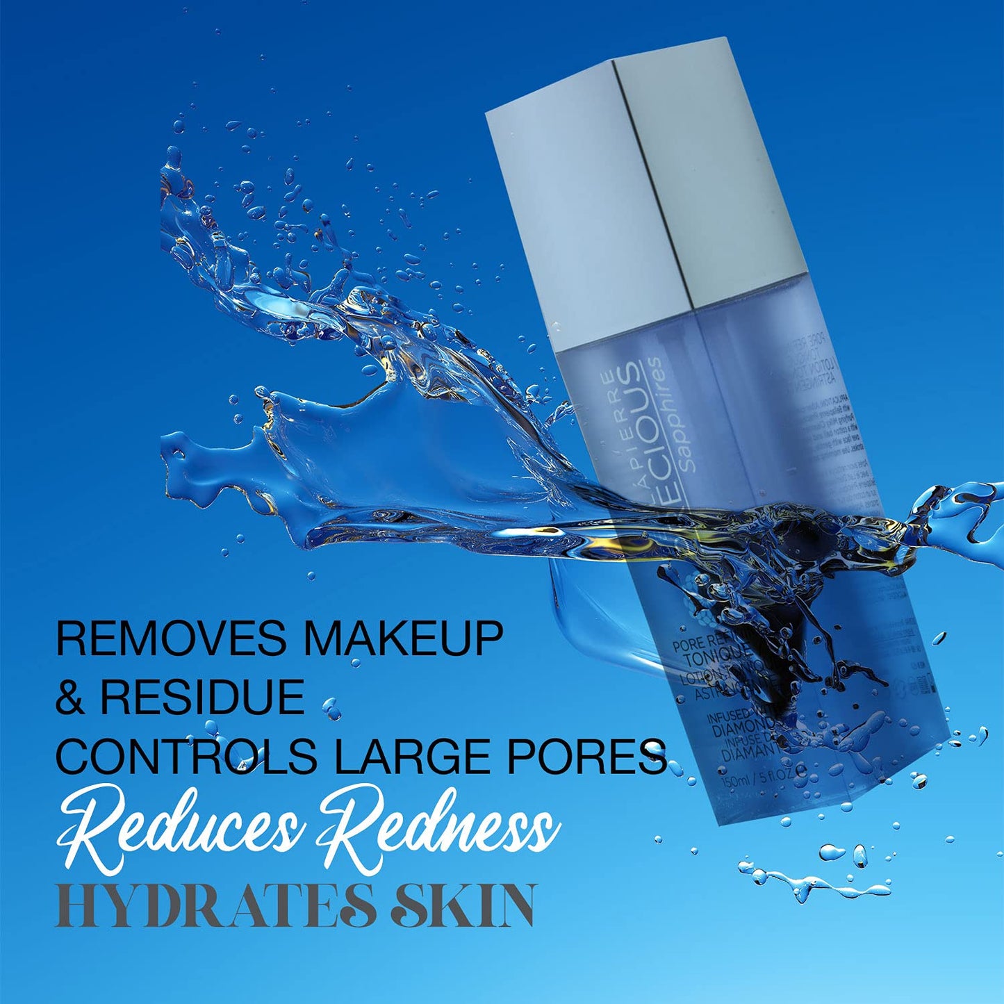 Bellapierre Precious Sapphires Diamond-Infused Pore Refining Tonique | All Natural Toner Gently Removes Makeup & Residue | Chamomile, Honey,