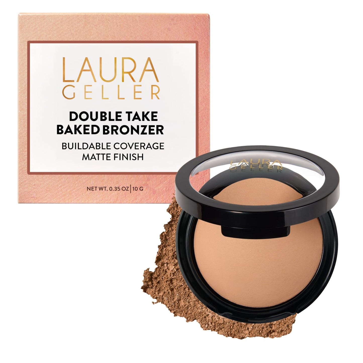 LAURA GELLER NEW YORK Double Take Baked Bronzer for Mature Skin, Fair | Matte Bronzing Powder for Natural-Looking Warmth & Soft Contour, Buildable