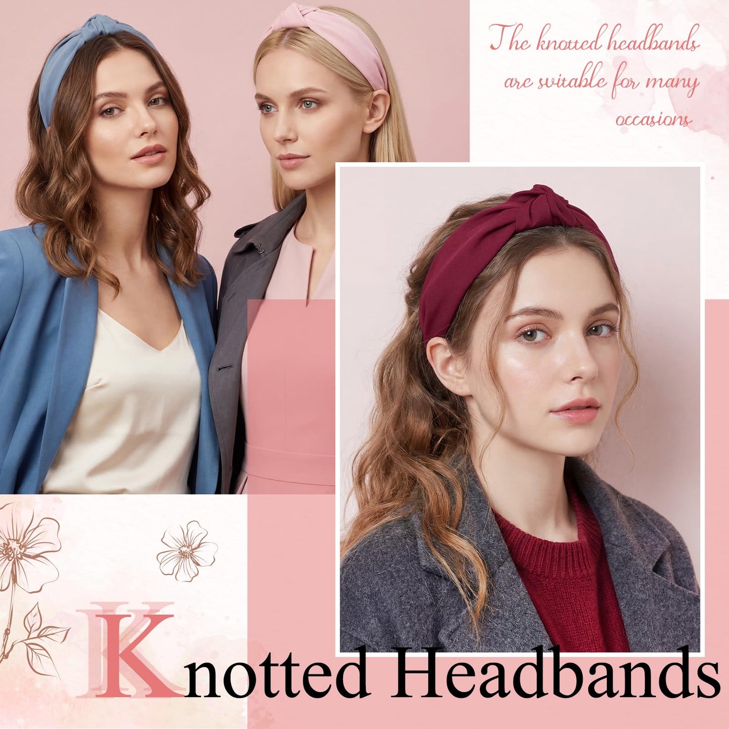 obeoby 8 Pack Knotted Headbands, Teacher Headbands for Women Beauty and Personal Care obeoby