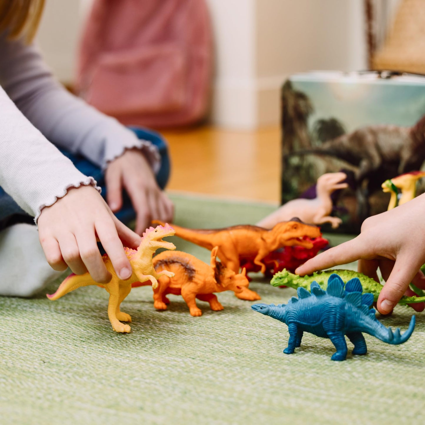 PLAYVIBE Dinosaur Toys for Kids – 12 Realistic Dino Figures with Metal Storage Box & Soft Spinosaurus, Toddler Toys for Boys & Girls Ages 3-7