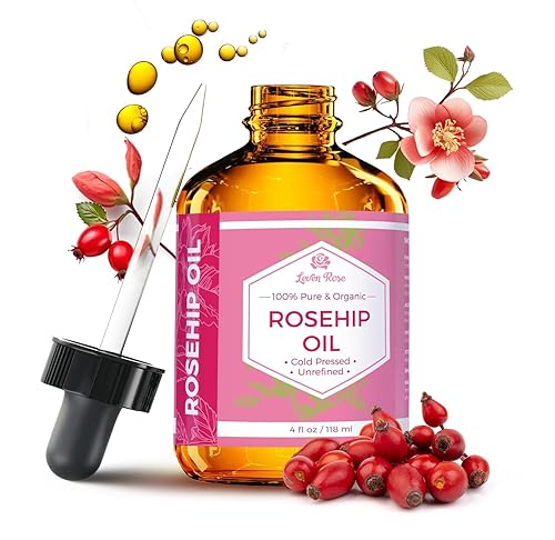 Leven Rose Rosehip Seed Oil for Face 4 oz - Pure Rosehip Oil for Face - Unrefined Cold Pressed Rosehip Oil for Body - Nighttime Face Moisturizer