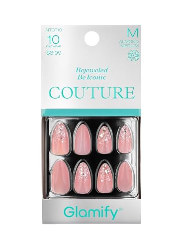 Glamify by Absolute New York Couture Press On Nails - Luxury Rhinestone & Charm Fake Nails, Glossy Reusable Salon Style Acrylic Nails Kit with Glue Beauty & Personal Care Absolute New York