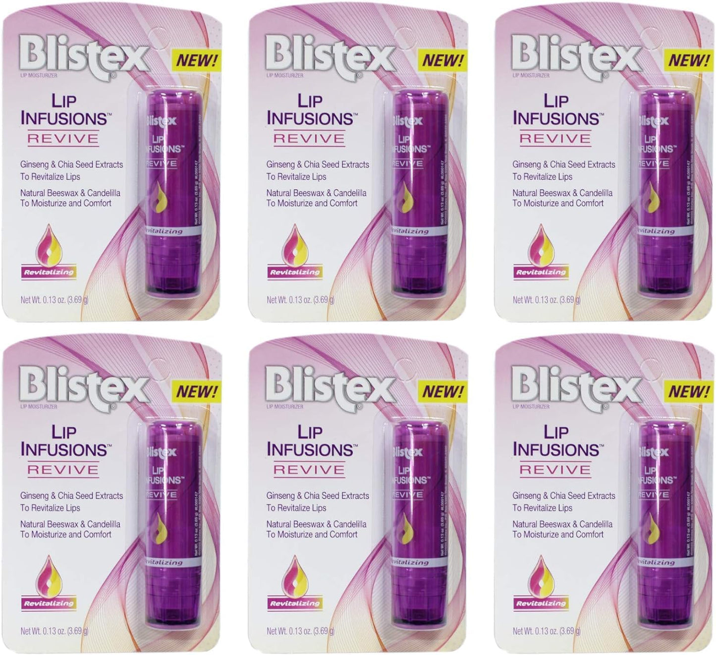 Blistex Lip Infusions Revive Lip Moisturizer 0.13 Ounce (6 Pack)