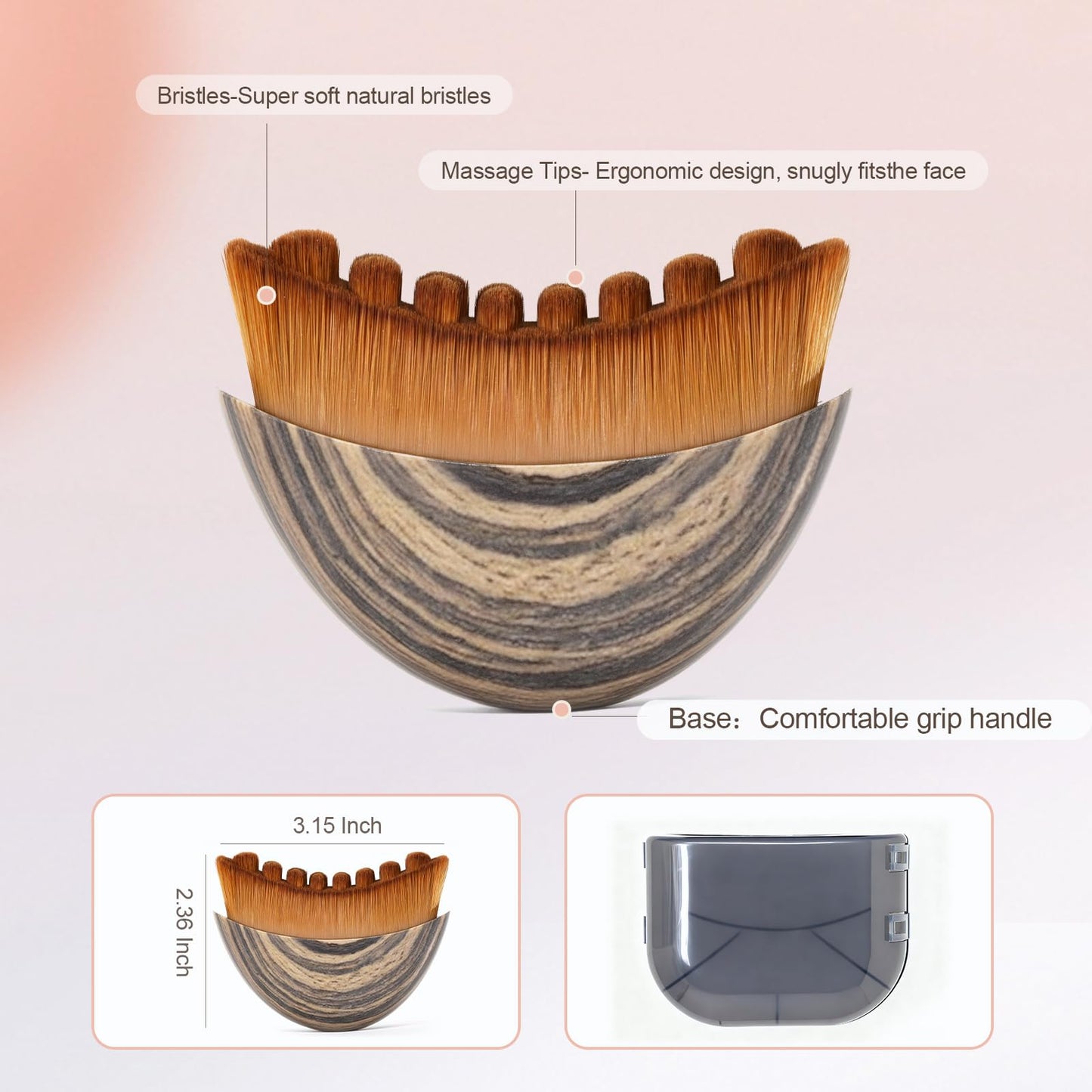 2 PCS Lymphatic Contour Face Brush, Manual Lymphatic Drainage Massager, Natural Makeup Brushes with Durable Soft Bristles, Hypoallergenic Ergonomic Beauty and Personal Care Yqzjjjust