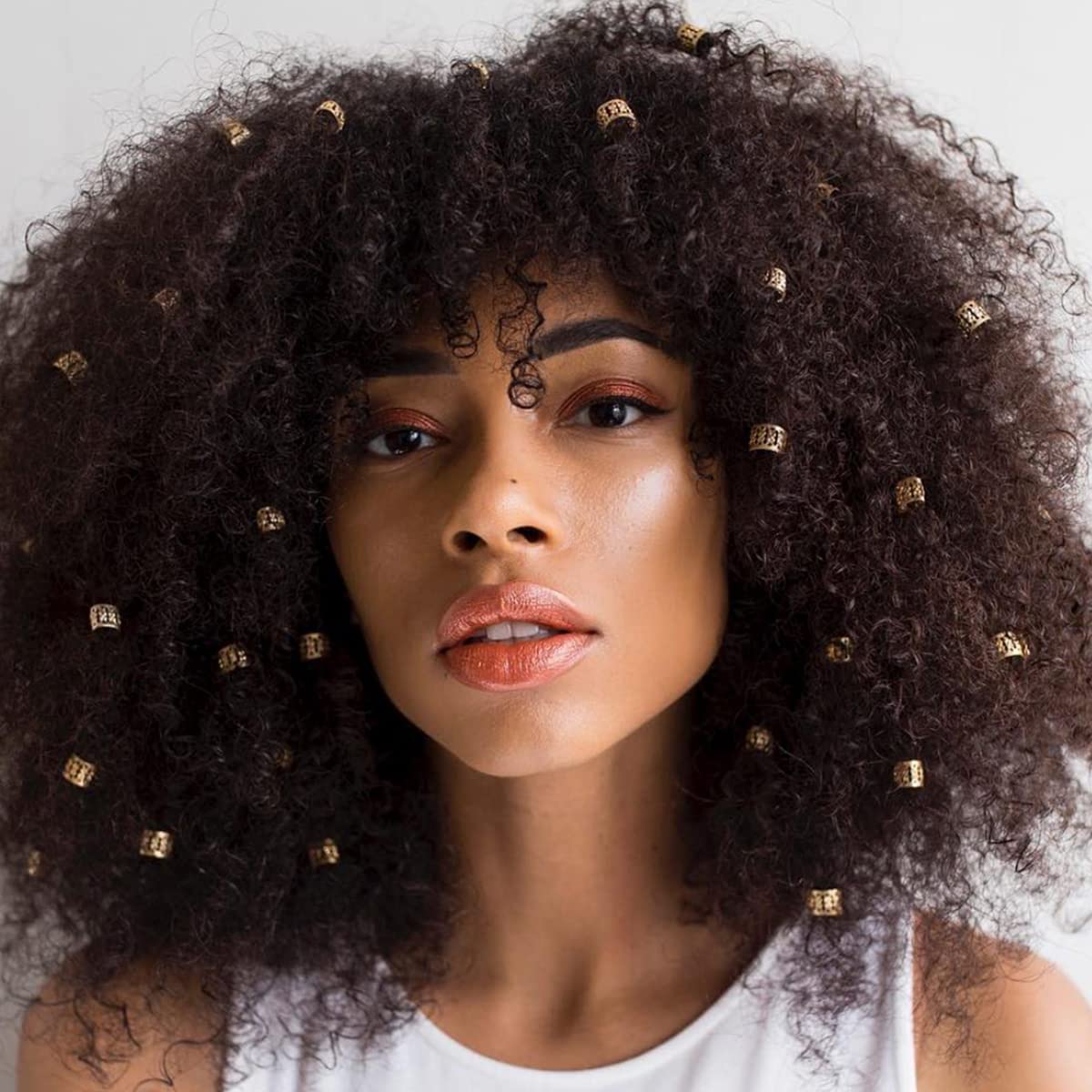 LEILEIXI 100 PCS Gold Dreadlock Locs Accessories for Hair, Hair Jewelry for Braids Hair Rings for Women and Girls, Adjustable Cuffs Braiding Hair