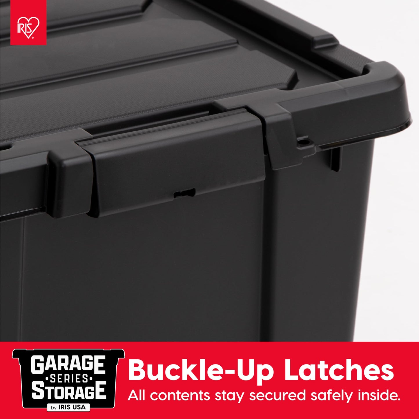 IRIS USA 5 Gallon Lockable Storage Bins with Lids, 6 Pack - Made in USA, Heavy Duty, Stackable Containers, Garage Organizing Bins Moving Tubs, Rugged…