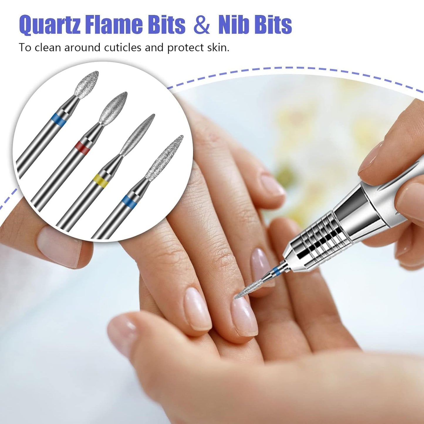 Depvko Nail Drill Bits 20Pcs, 3/32'' Ceramic Carbide Drill Bits for Nails, Nail Bits for Nail Drill, Nail Drill Bit Set for Cuticle Remover Manicure Beauty and Personal Care Depvko