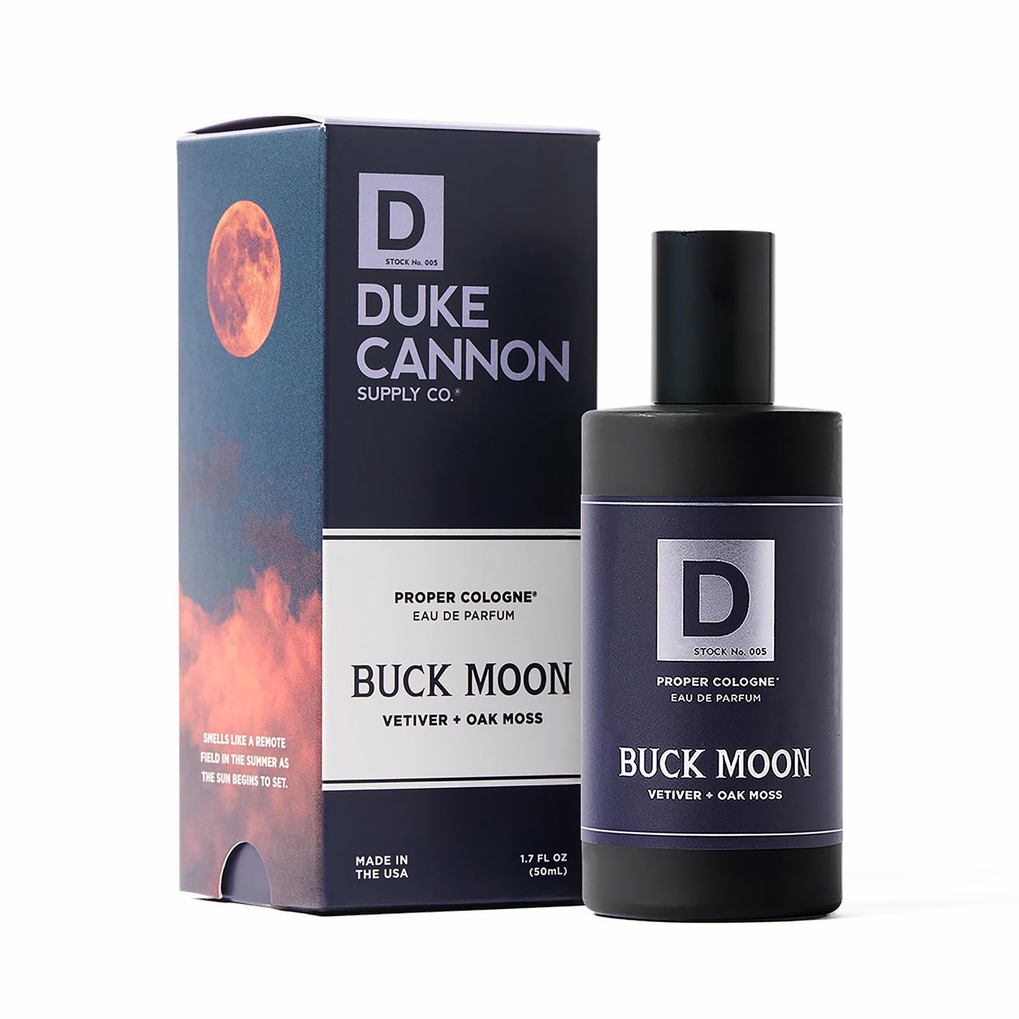 Duke Cannon Proper Cologne Buck Moon | Men's Eau de Parfum | Lime and Vetiver | Warm, Earthy, Long-Lasting Scent | 1.7 fl oz