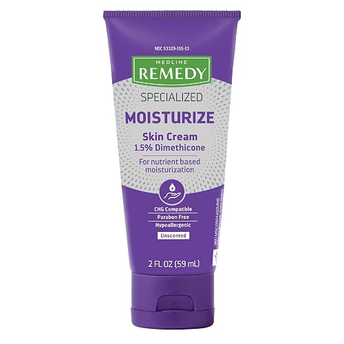 Medline Remedy Specialized Skin Cream, Unscented (2 fl oz), 1.5% Dimethicone, Nourishing Moisturizer for Dry Skin, Paraben-free, and Hypoallergenic