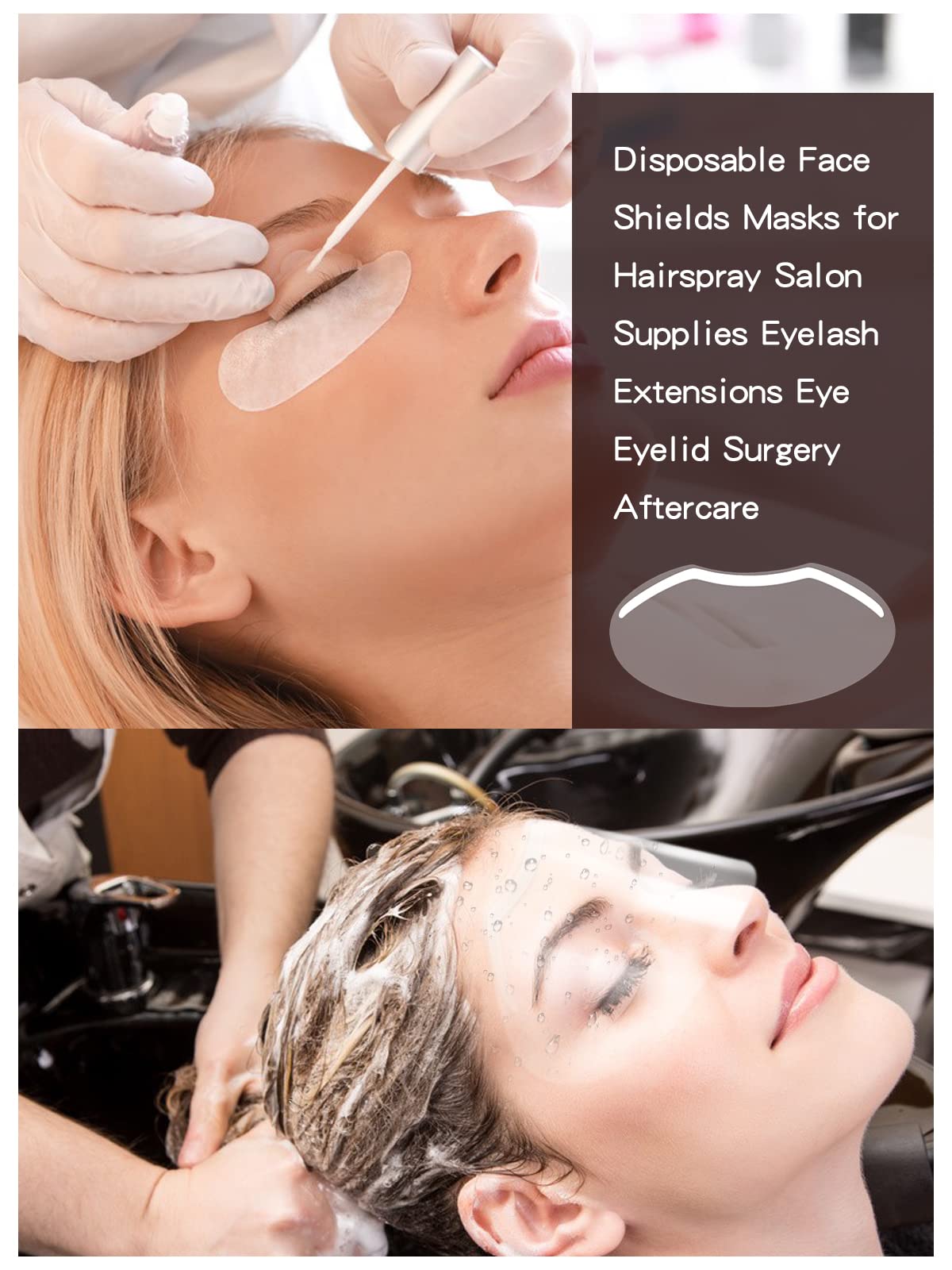 100 PCS Microblading Makeup Shower Face Shields Visors, Disposable Face Shields Masks for Hairspray Salon Supplies and Eyelash Extensions Eye Eyelid