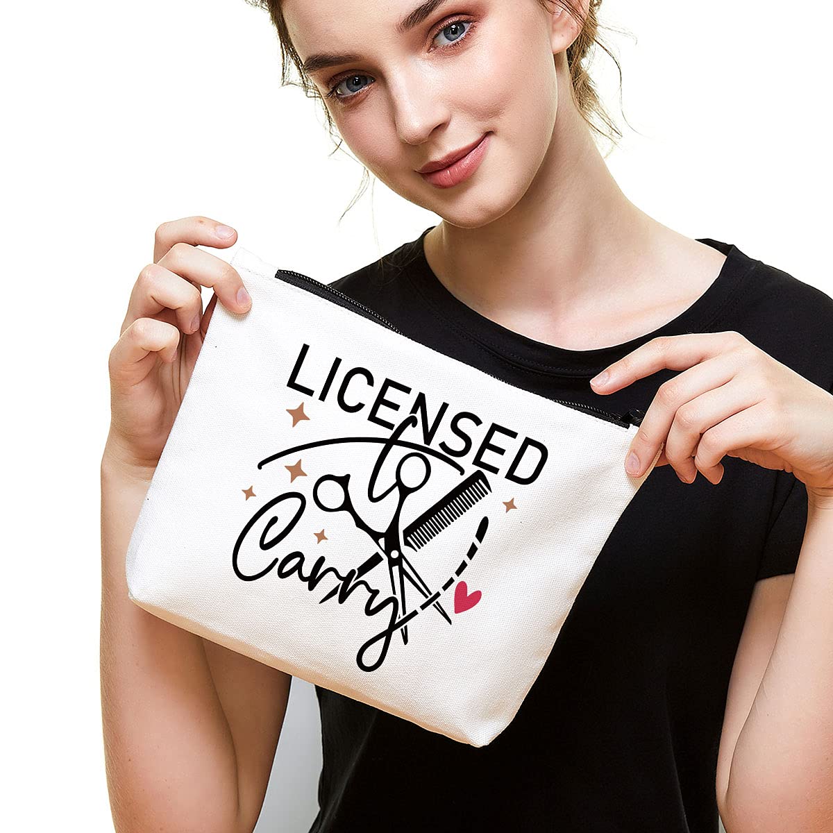 Hair Stylist Supplies Hairstylist Gift Ideas Hairdresser Gift Hairdresser & Stylist Makeup Bag- She Works Willingly With Her Hands - Gifts for Hairstylist, Salon Owner, Esthetician, Barber or Friend