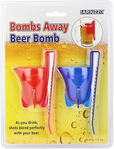 Barbuzzo Bombs Away Beer Bomb, Red/Blue