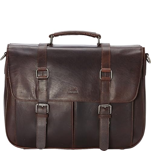 Mancini Leather Goods Single Compartment 15" Laptop Briefcase with RFID Secure