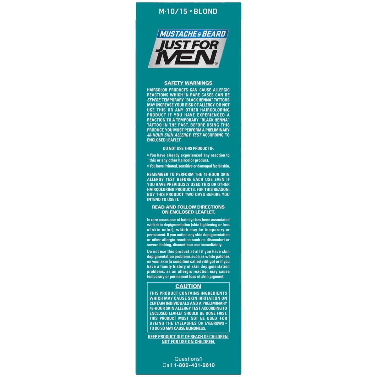 Just For Men Mustache And Beard Brush-In Color Gel, Blond