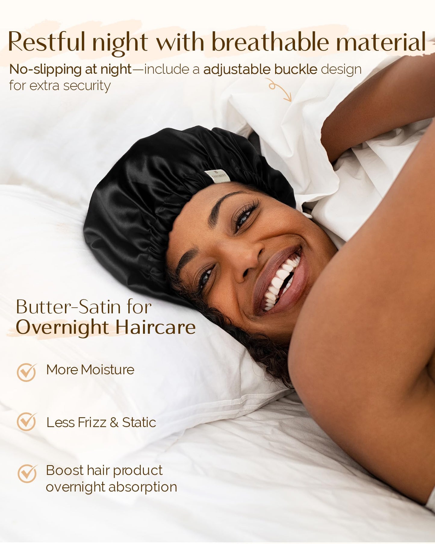 YANIBEST Satin Bonnet for Sleeping, Hair Bonnets for Women and Men, Double Layer Ajustable Silky Bonnet for Curly Braids Hair Beauty and Personal Care YANIBEST