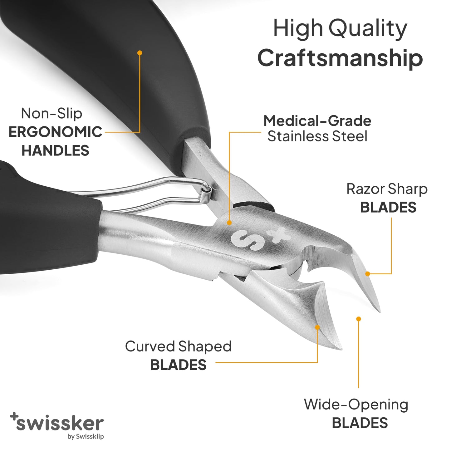 Swissker by Swissklip Heavy Duty Toenail Clippers for Men and Women - Professional Ergonomic Large Toe Nail Cutter & Trimmer for Thick Nails Seniors Beauty and Personal Care Swissklip