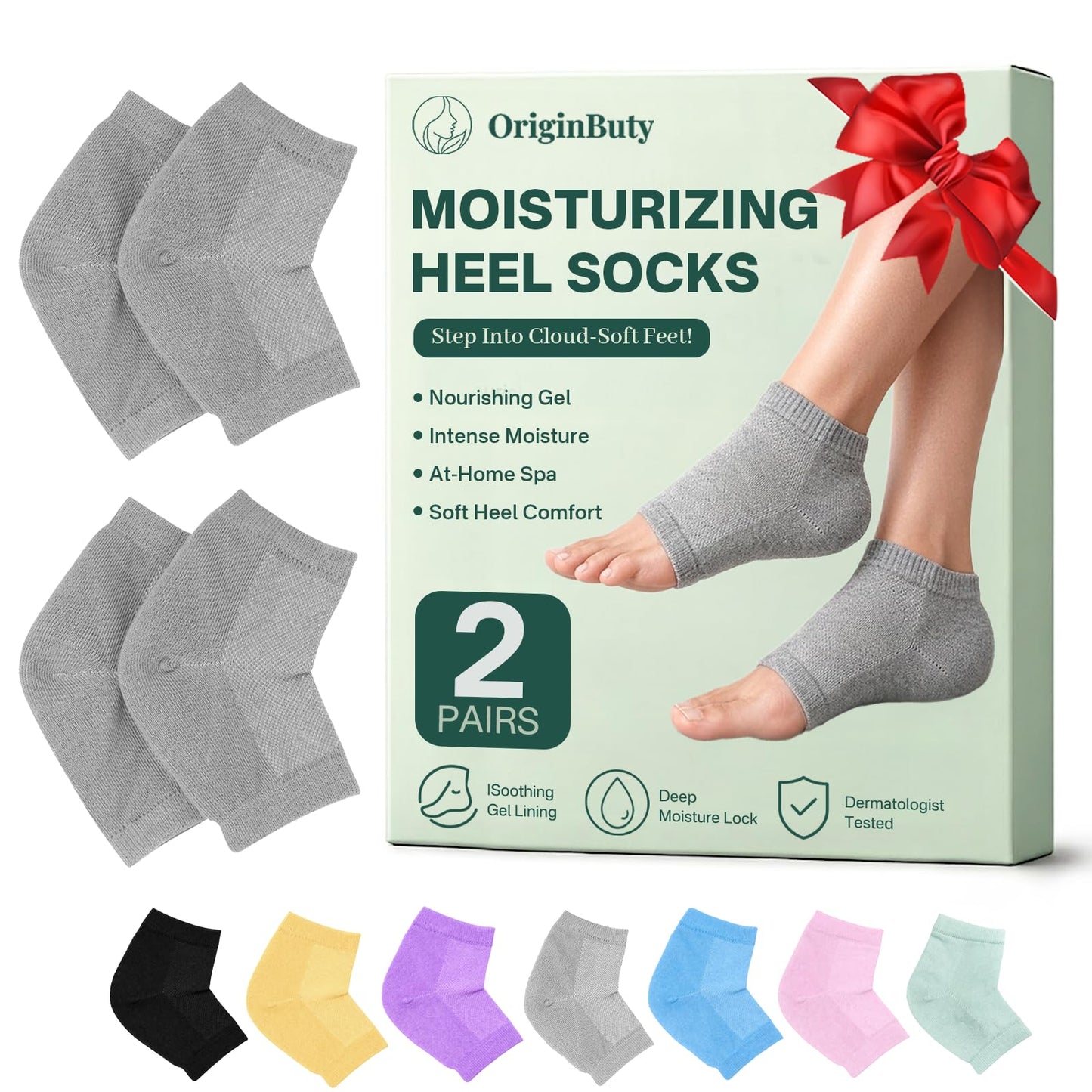 Moisturizing Socks for Women, Silicone Socks & Gel Socks, Heel Socks for Dry Cracked Feet, Heel Protectors for Cracked Heel Treatment, Foot Care Beauty and Personal Care Originbuty