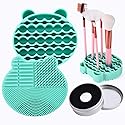 Silicon Makeup Brush Cleaner Mat with Brush Drying manual Make up cleaner cleanser machine Cosmetic Cleaning Pad+Makeup Dry Cleaned Quick Color