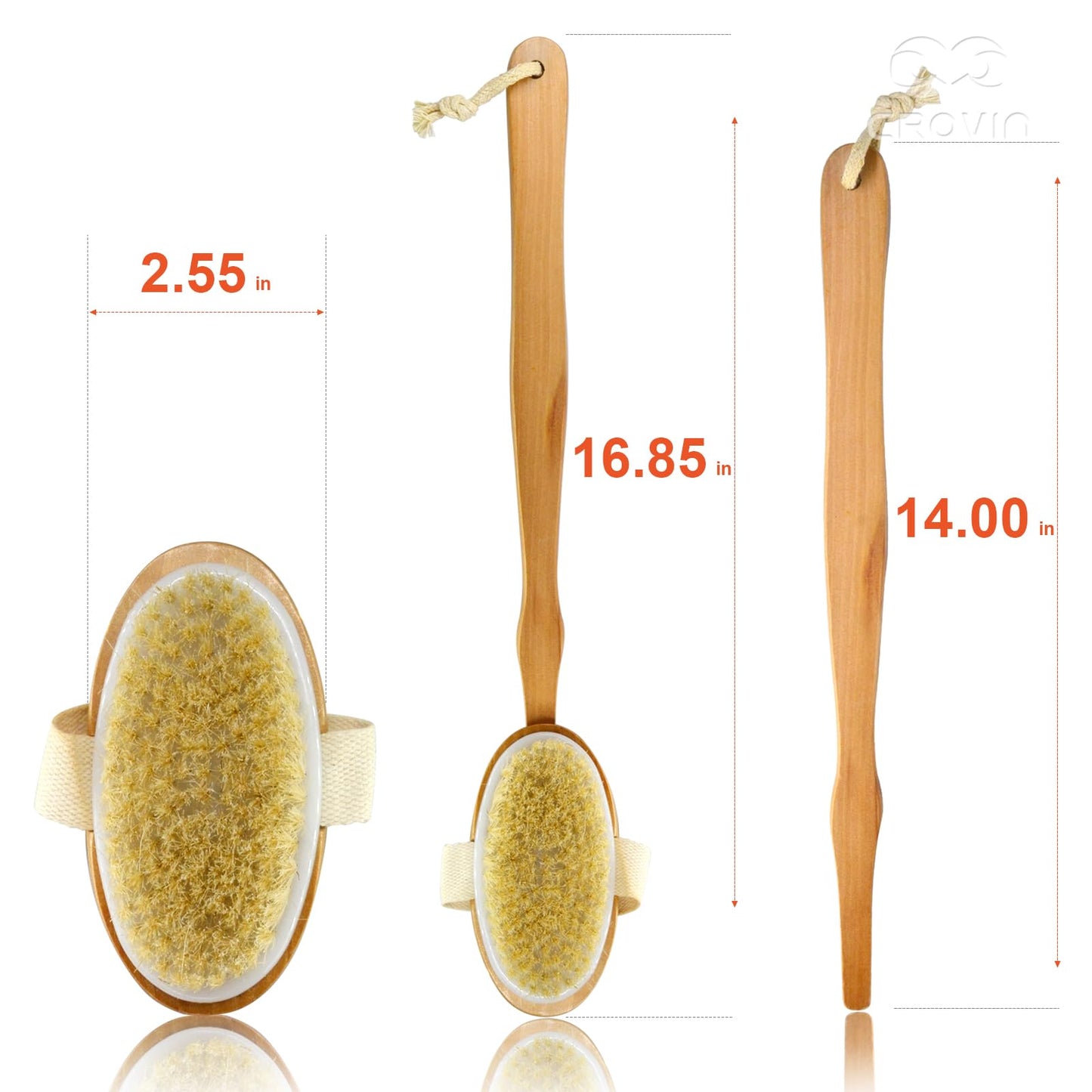 CROVIN Dry Brushing Body Brush with Natural Boar Bristle Dry Brush for Exfoliating Loofah Body Scrubber - Face Brush -Bath and Shower Gloves - Pumice