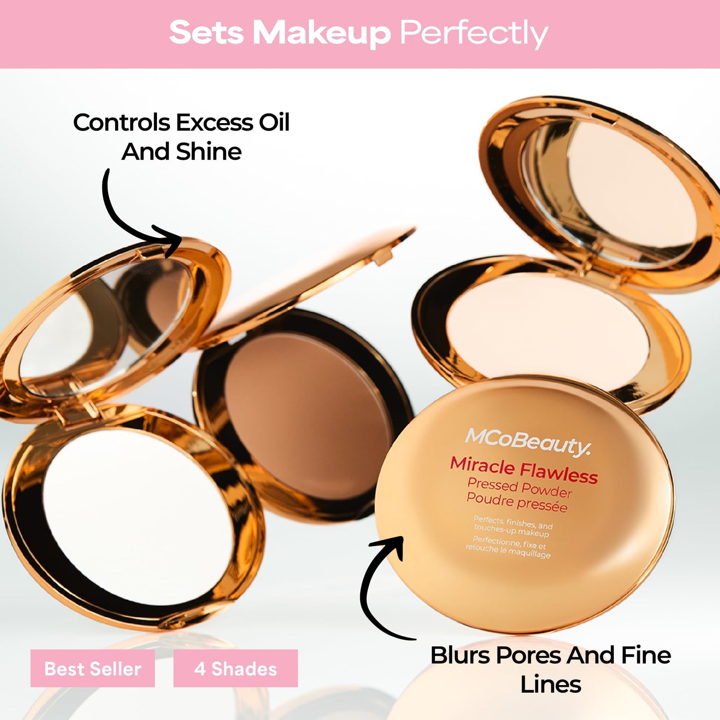 MCoBeauty Miracle Flawless Pressed Powder - 1 Light Beauty and Personal Care MCoBeauty