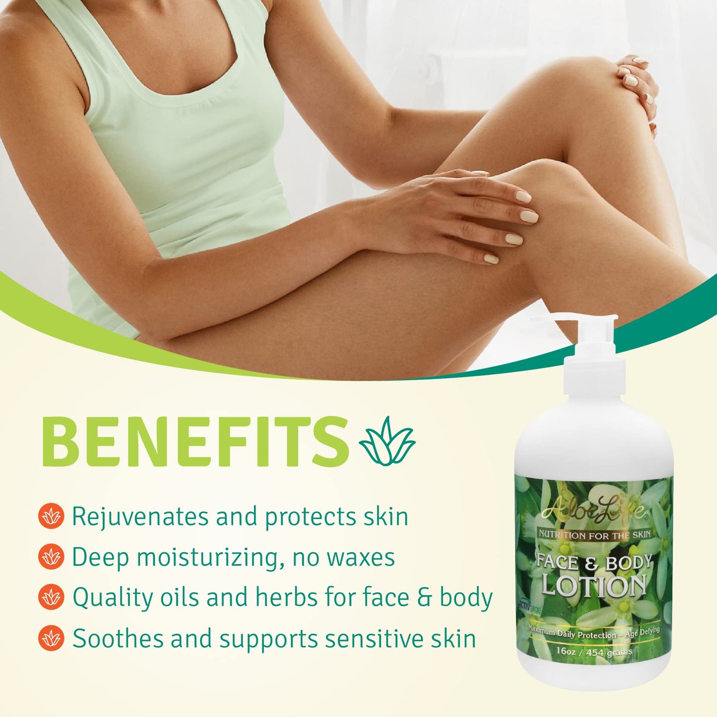 Aloe Life - Face & Body Lotion, Concentrated Formula, Hydrates Dry Skin, Contains Antioxidants, Minerals, & Herbal Extracts, Pleasant Grapefruit