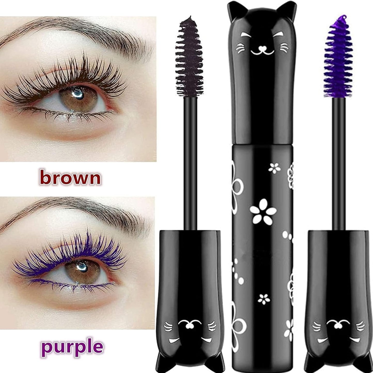 6 colored Mascara sets Gift mascara volume and length White Blue Purple Black Brown Pink Waterproof Natural Hypoallergenic Color Makeup Best Benefit