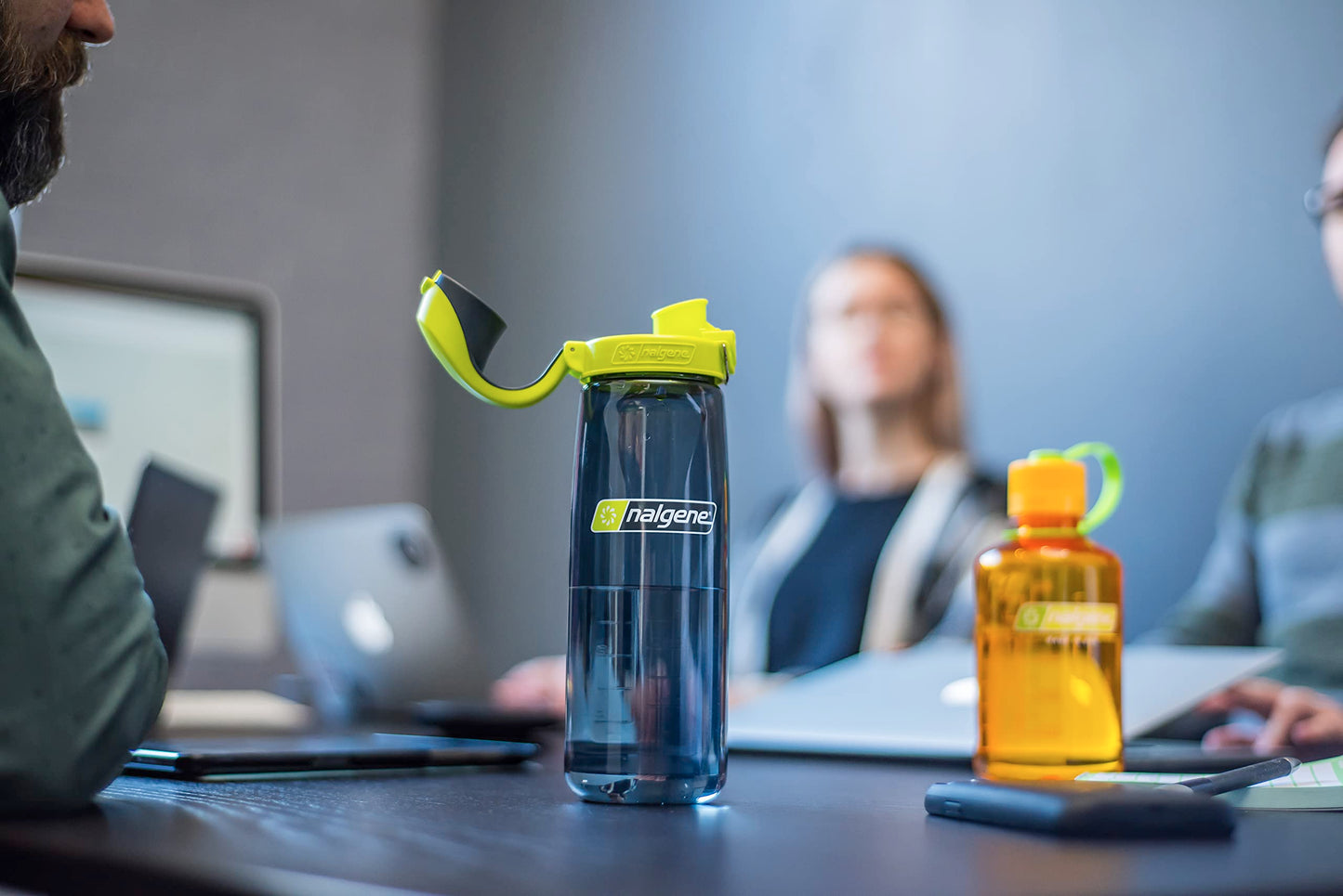 Nalgene Sustain Tritan BPA-Free On The Fly Water Bottle Made with Material Derived from 50% Plastic Waste (Using ISCC Certified Mass Balance), 24 OZ