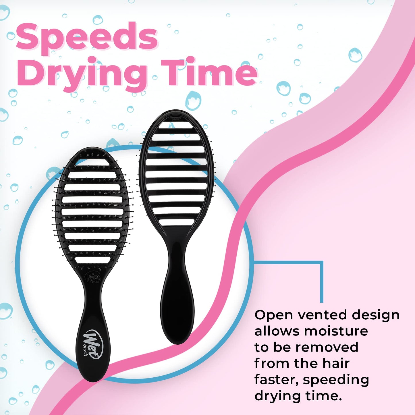 Wet Brush Speed Dry Hair Brush, Gravel (Terrain Textures) - Vented Design and Ultra Soft HeatFlex Bristles Are Blow Dry Safe With Ergonomic Handle