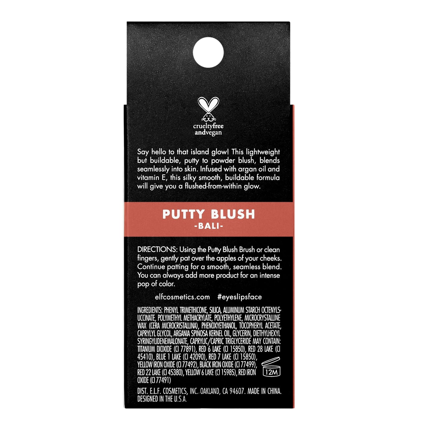 e.l.f. Putty Blush, Creamy & High-Pigment Formula For A Natural Glow, Delivers A Semi-Matte & Powder Finish, Vegan & Cruelty-Free, Bali