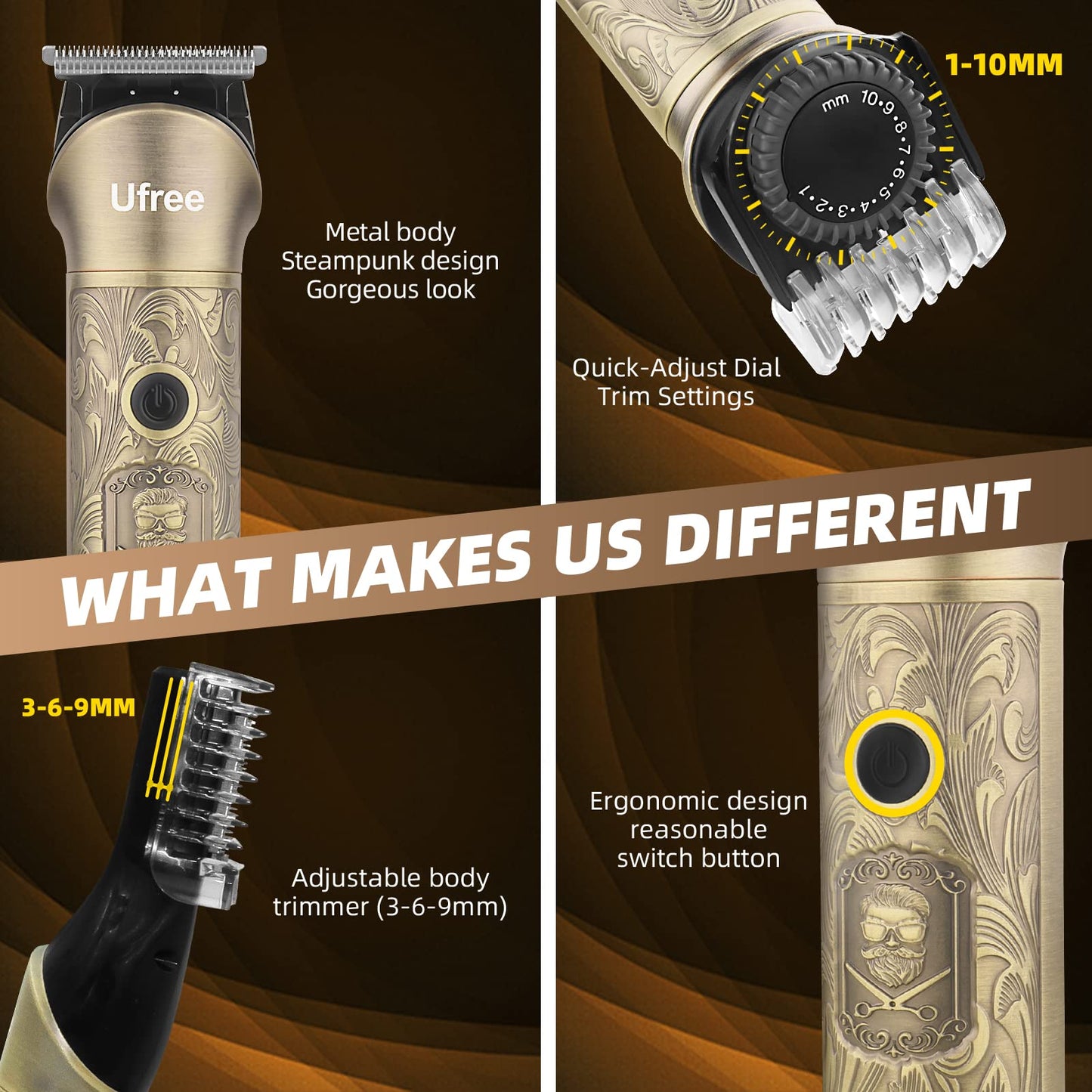 Ufree 7-in-1 Beard Trimmer for Men, Electric Razor Shaver, Men Grooming Kit Beauty and Personal Care Ufree