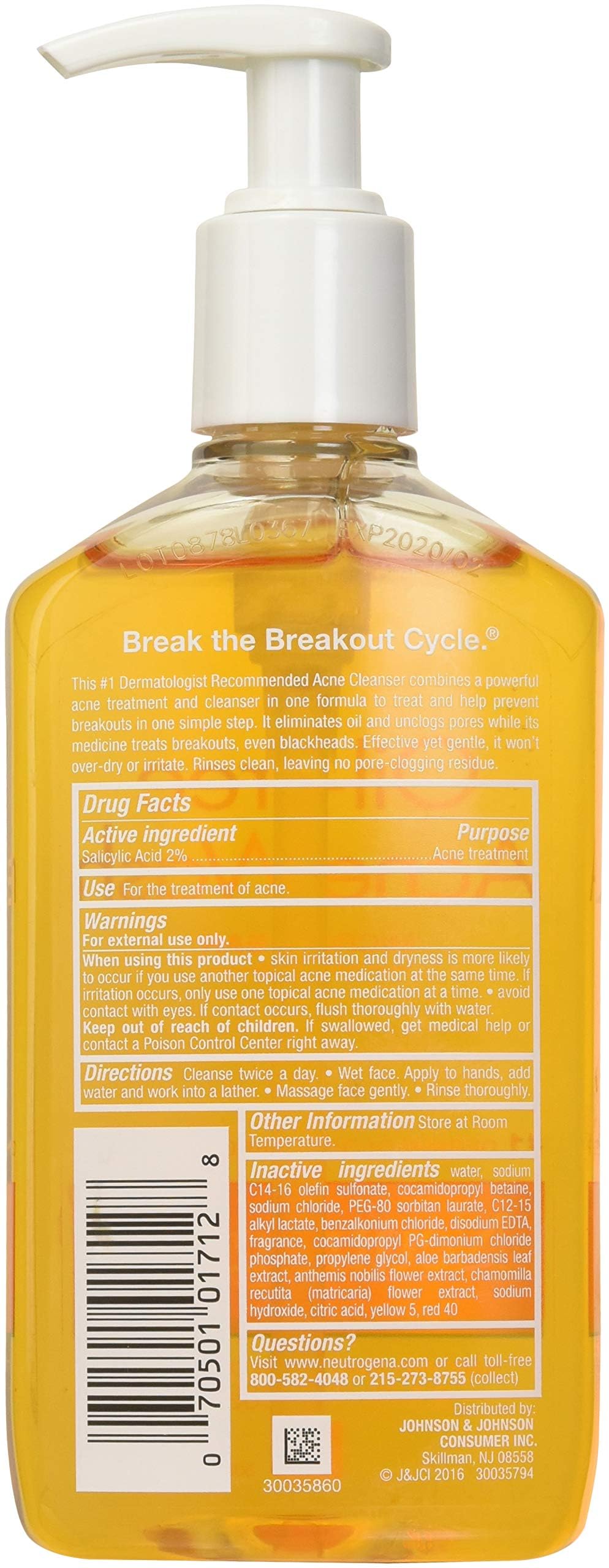 Neutrogena Oil-Free Acne Wash 9.10 oz (Pack of 2)