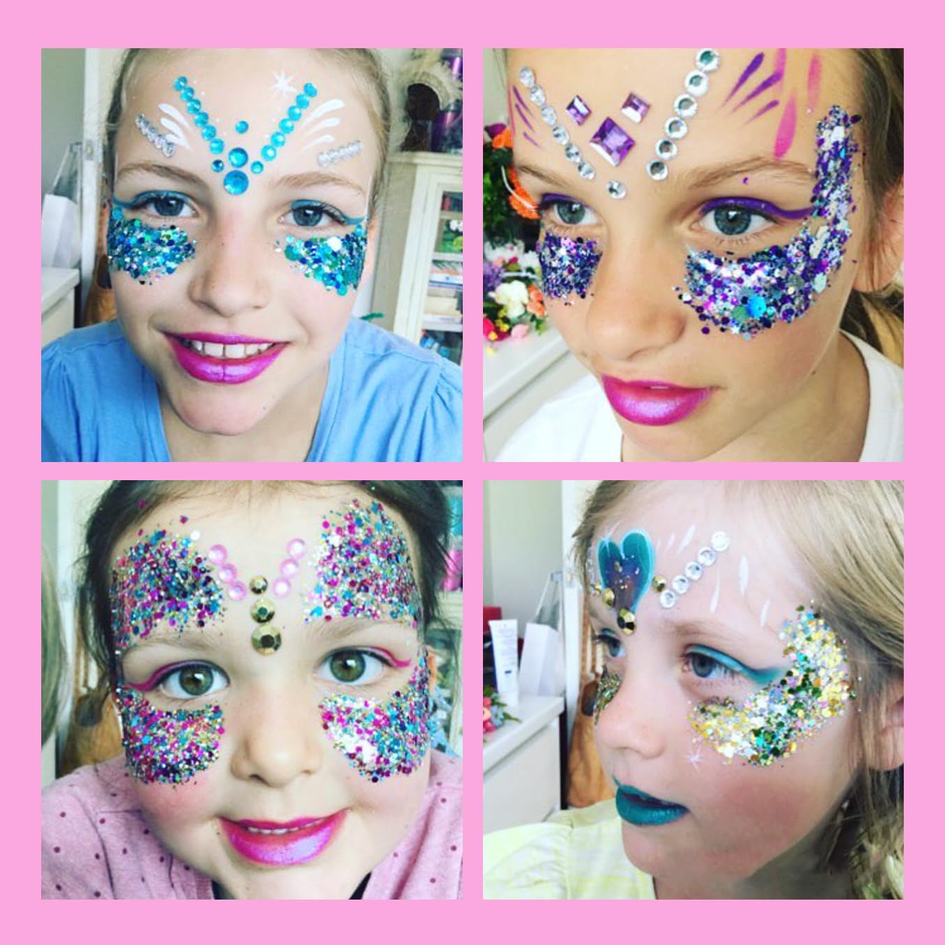 Pink - Holographic Chunky Glitter Gel for Body, Face, Hair - Vegan & Cruelty Free - Electric Bliss Beauty - Uses Include: Festival Rave Makeup