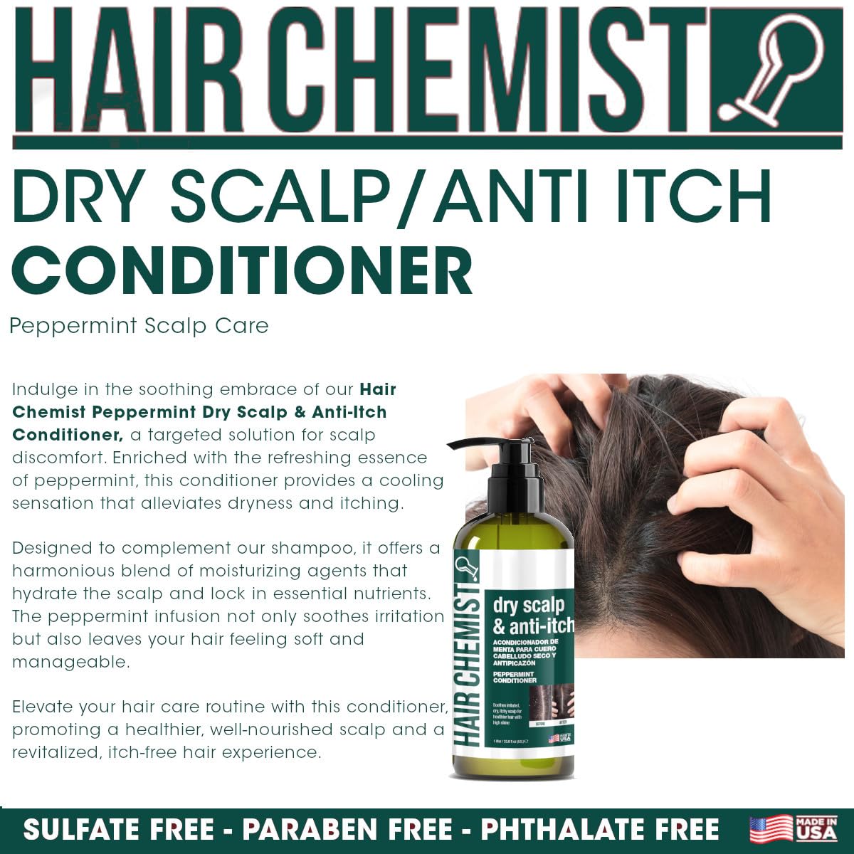 Hair Chemist Nourishing Dry Scalp & Anti-Itch Peppermint Shampoo 33.8 oz. & Conditioner 33.8 oz. 2-PC Gift Box Set - Hydrating Peppermint Shampoo