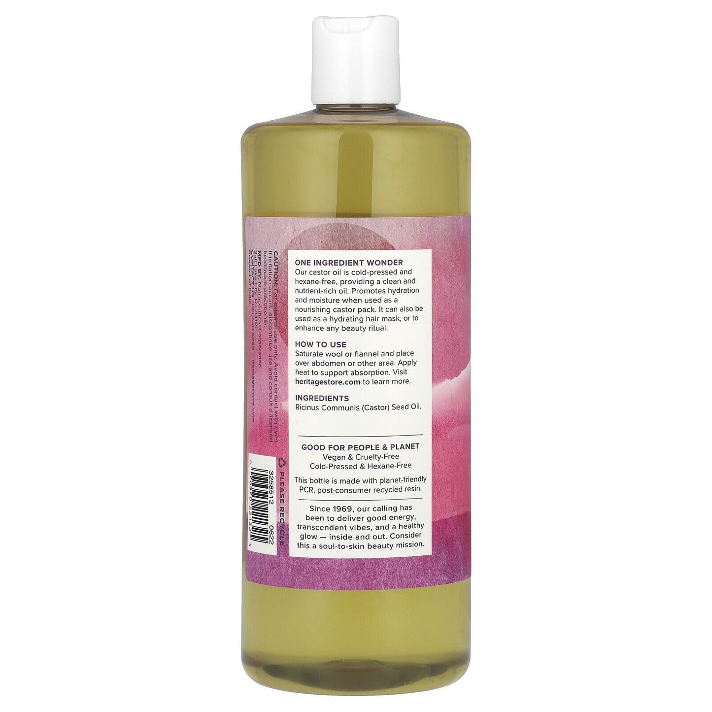 Heritage Store Castor Oil, 32 Ounce