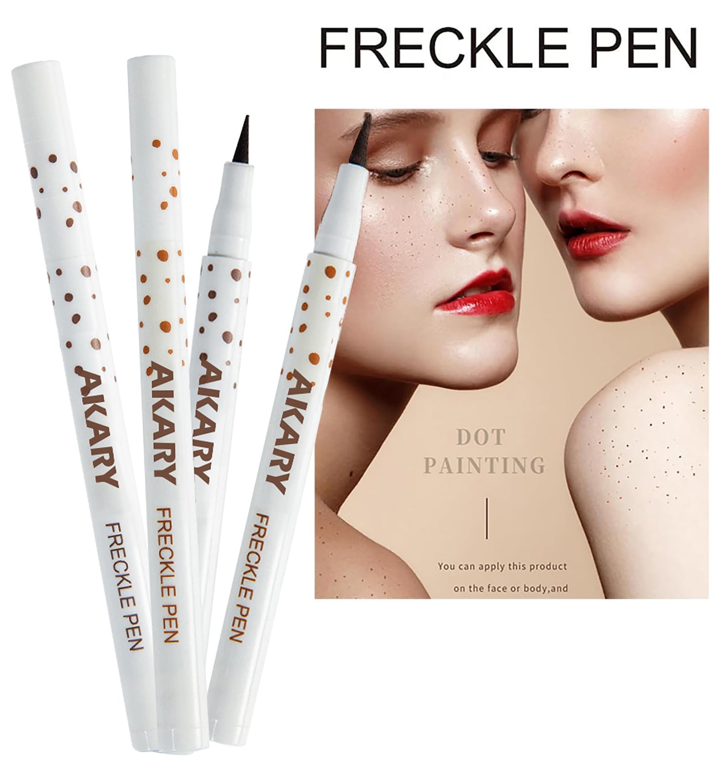 AKARY Freckle Pen Professional Lifelike Face Concealer Point Out Natural Waterproof Longlasting Soft Artificial Fine Makeup Freckle Pen Life Face