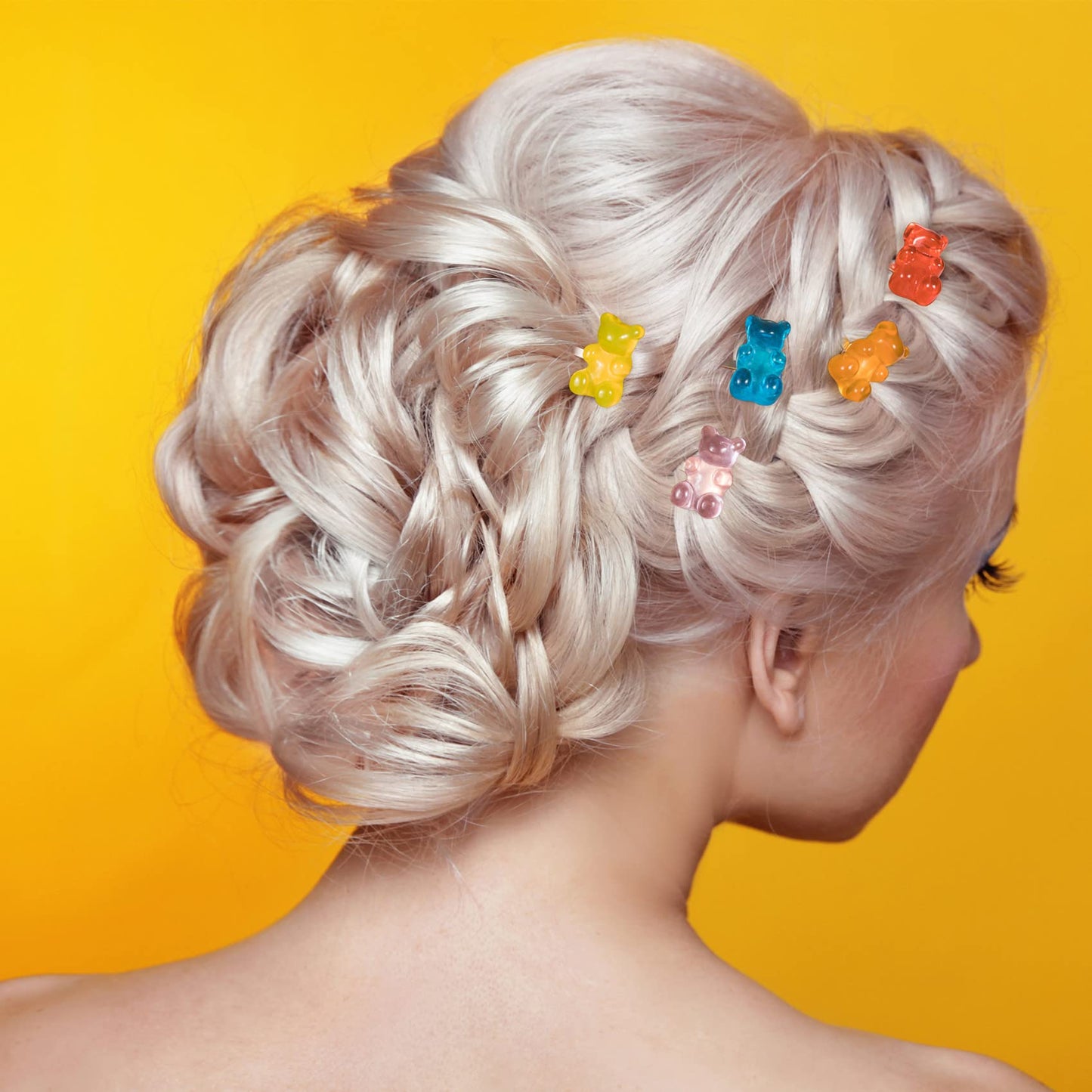 PAGOW 11 Styles Candy Hair Clips Cartoon Gummy Bear Barrettes Colorful Resin Animal Hairpins Handmade Birthday Valentines Christmas Hair Accessories